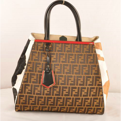 F2552L Fendi 2Jours tessuto e crine Borsa F2552L Albicocca